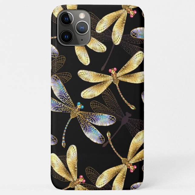 Seamless Pattern with Golden Dragonflies Case-Mate iPhone Case (Back)