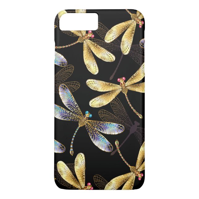 Seamless Pattern with Golden Dragonflies Case-Mate iPhone Case (Back)