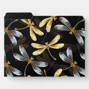 Seamless Pattern with Golden Dragonflies File Folder