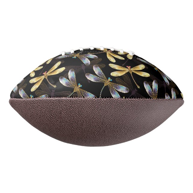 Seamless Pattern with Golden Dragonflies Football (Rotated 270)