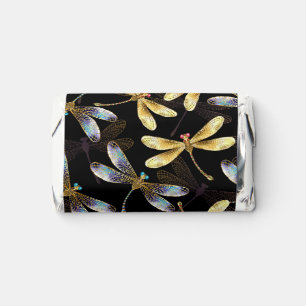 Seamless Pattern with Golden Dragonflies Hershey's Miniatures