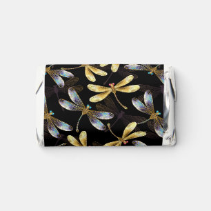 Seamless Pattern with Golden Dragonflies Hershey's Miniatures