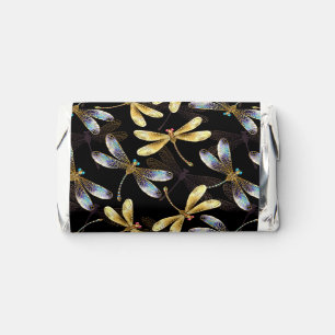 Seamless Pattern with Golden Dragonflies Hershey's Miniatures
