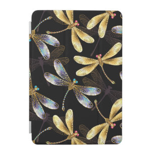 Seamless Pattern with Golden Dragonflies iPad Mini Cover