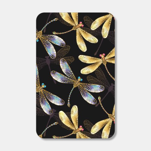 Seamless Pattern with Golden Dragonflies Matchboxes