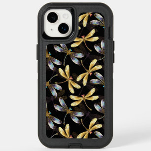 Seamless Pattern with Golden Dragonflies OtterBox iPhone 14 Plus Case