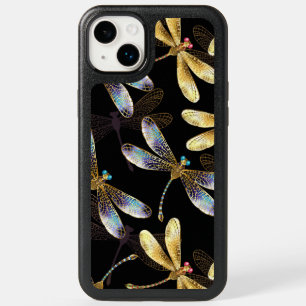 Seamless Pattern with Golden Dragonflies OtterBox iPhone 14 Plus Case