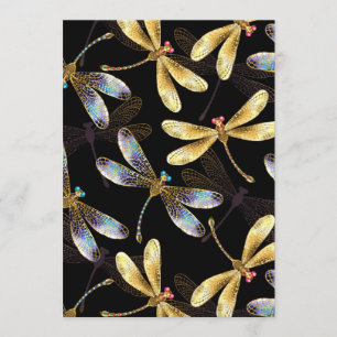 Seamless Pattern with Golden Dragonflies Program
