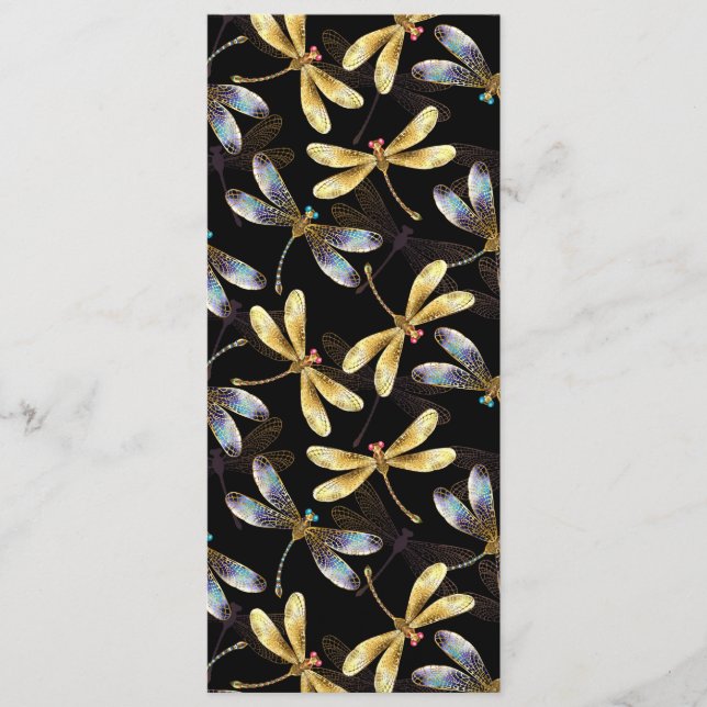 Seamless Pattern with Golden Dragonflies Program (Front)