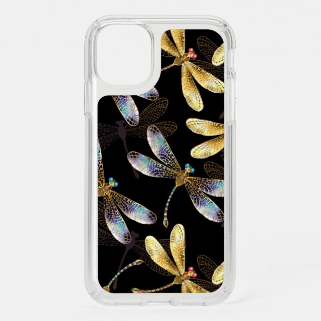 Seamless Pattern with Golden Dragonflies Speck iPhone 11 Case (Front)