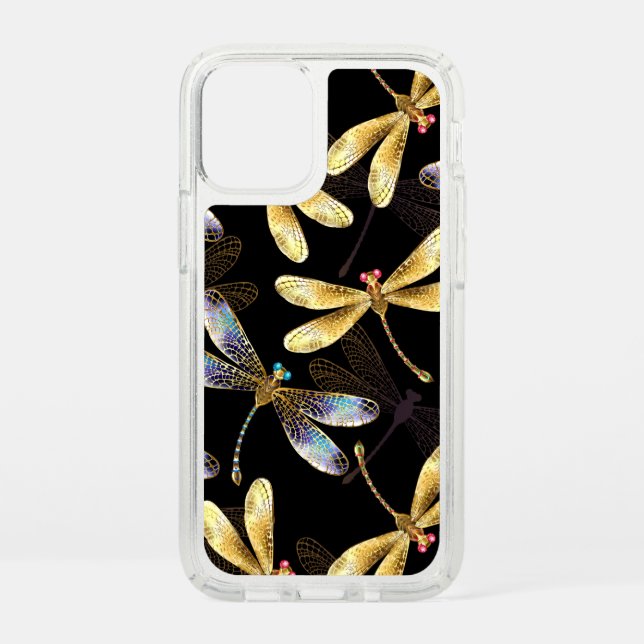 Seamless Pattern with Golden Dragonflies Speck iPhone 12 Mini Case (Front)