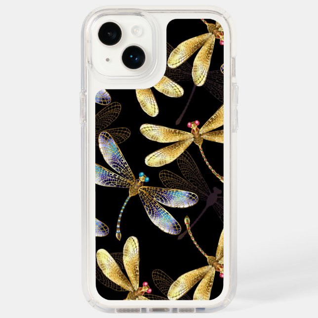 Seamless Pattern with Golden Dragonflies Speck iPhone Case (Front)