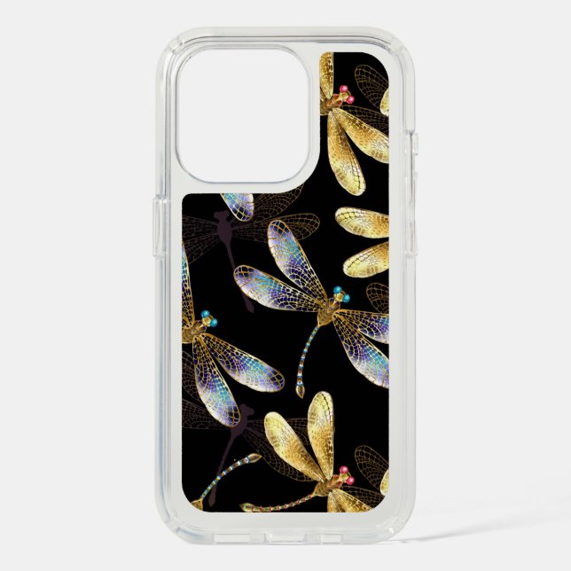 Seamless Pattern with Golden Dragonflies Speck iPhone Case (Front)