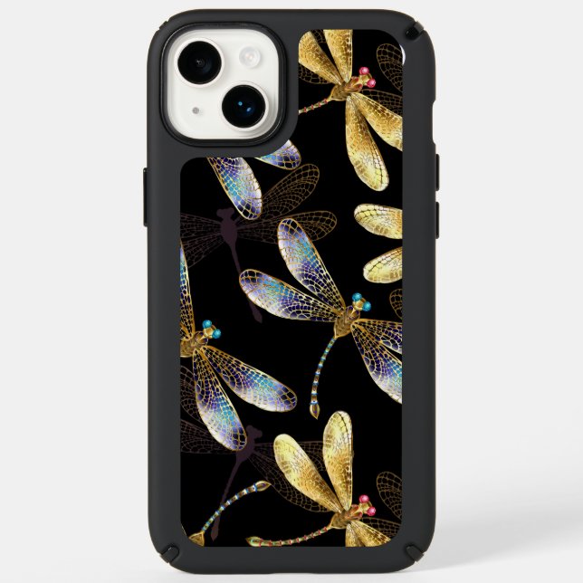 Seamless Pattern with Golden Dragonflies Speck iPhone Case (Front)