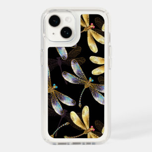 Seamless Pattern with Golden Dragonflies Speck iPhone 14 Case