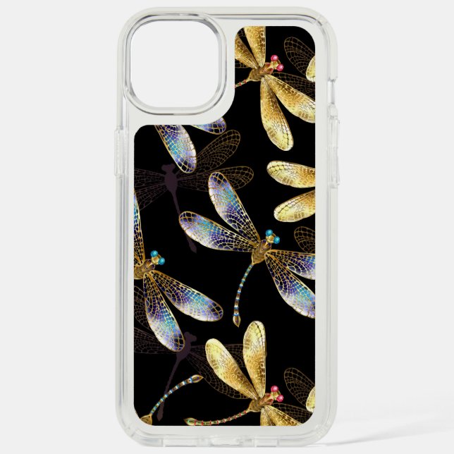 Seamless Pattern with Golden Dragonflies Speck iPhone Case (Front)