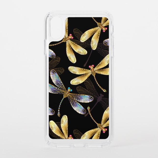 Seamless Pattern with Golden Dragonflies Speck iPhone XS Max Case (Front)