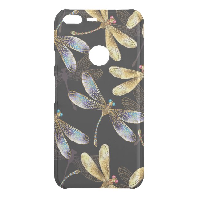 Seamless Pattern with Golden Dragonflies Uncommon Google Pixel XL Case (Back)