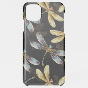 Seamless Pattern with Golden Dragonflies iPhone 11 Pro Max Case