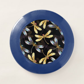 Seamless Pattern with Golden Dragonflies Wham-O Frisbee