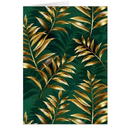 Seamless pattern with golden ferns