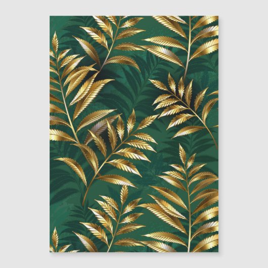 Seamless pattern with golden ferns (Front)