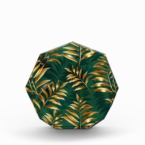 Seamless pattern with golden ferns