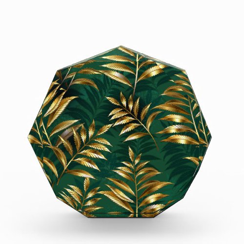 Seamless pattern with golden ferns