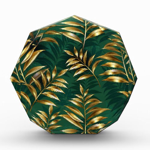 Seamless pattern with golden ferns
