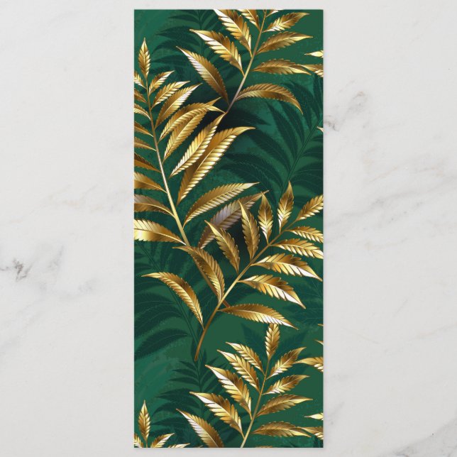 Seamless pattern with golden ferns advice card (Front)