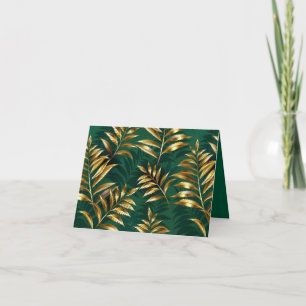 Seamless pattern with golden ferns announcement