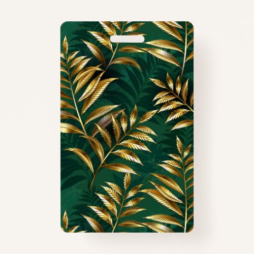 Seamless pattern with golden ferns