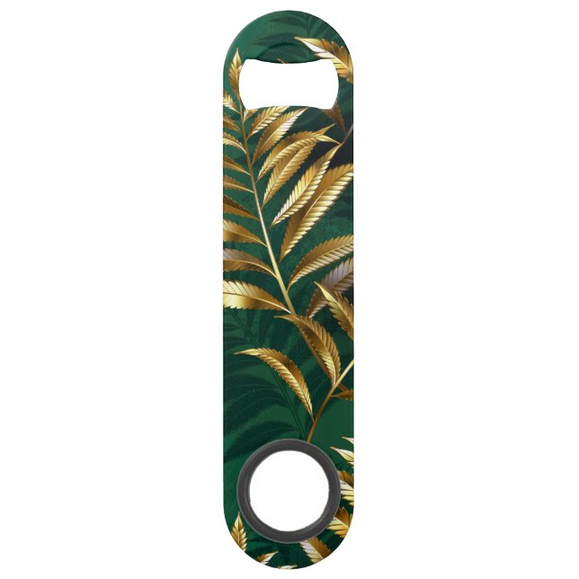 Seamless pattern with golden ferns bar key (Front)