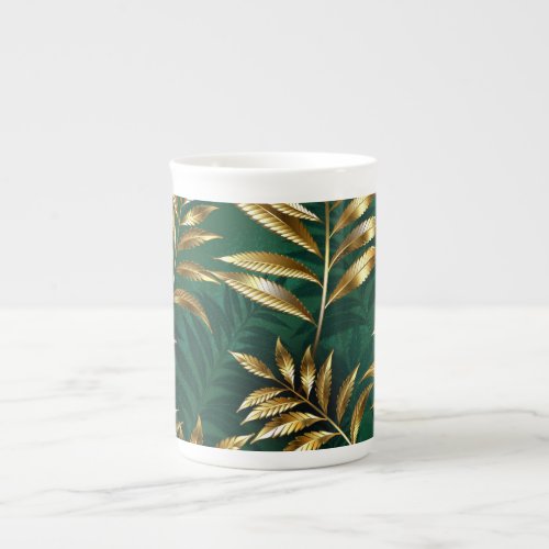 Seamless pattern with golden ferns