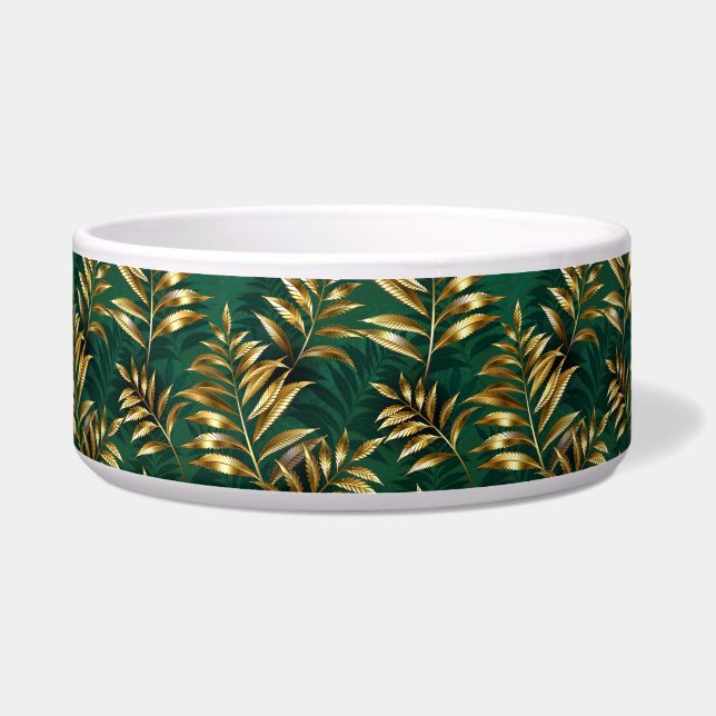 Seamless pattern with golden ferns bowl (Front)