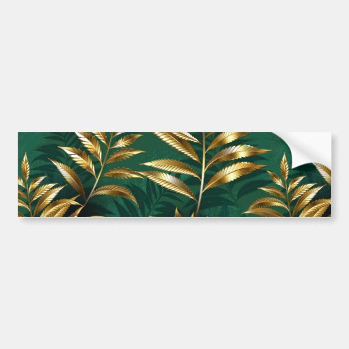 Seamless pattern with golden ferns