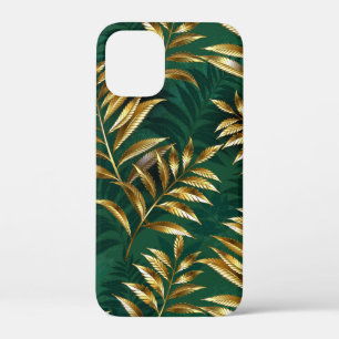Seamless pattern with golden ferns iPhone 12 mini case
