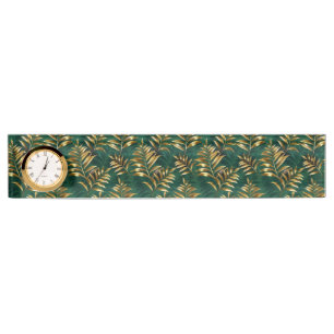 Seamless pattern with golden ferns desk name plate