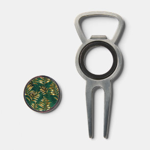 Seamless pattern with golden ferns divot tool