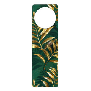 Seamless pattern with golden ferns door hanger