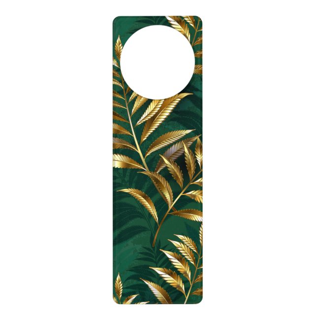Seamless pattern with golden ferns door hanger (Front)