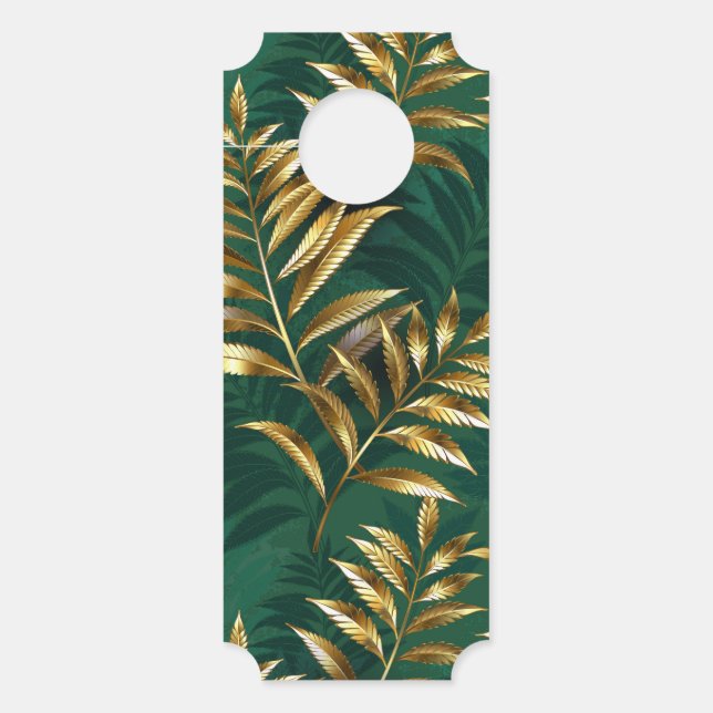 Seamless pattern with golden ferns door hanger (Front)