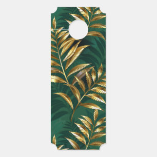 Seamless pattern with golden ferns door hanger