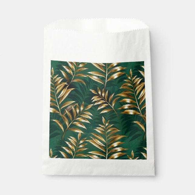 Seamless pattern with golden ferns favor bag (Front)