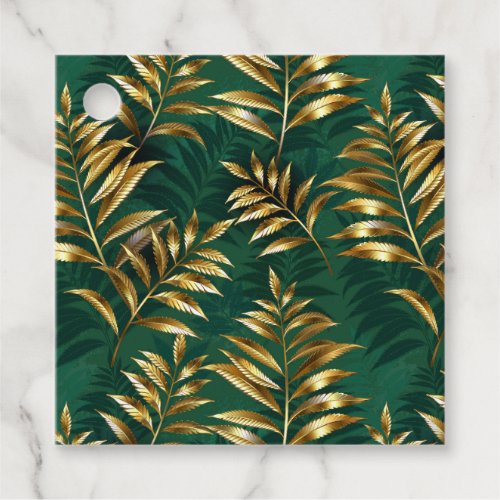 Seamless pattern with golden ferns