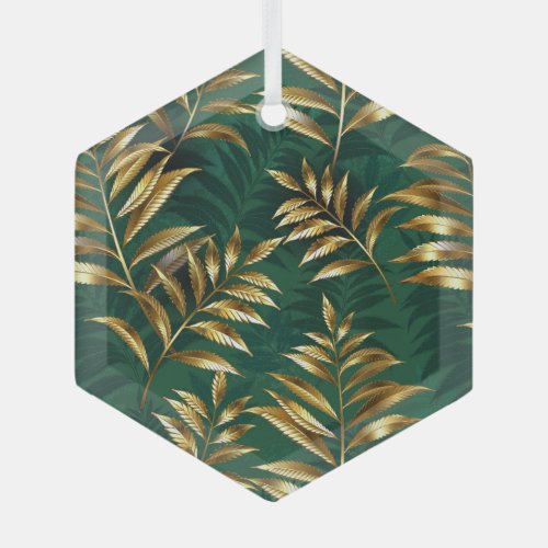Seamless pattern with golden ferns