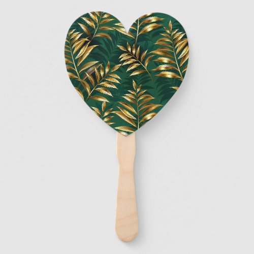 Seamless pattern with golden ferns