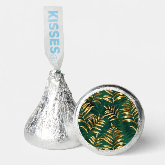 Seamless pattern with golden ferns hershey®'s kisses® (Front)