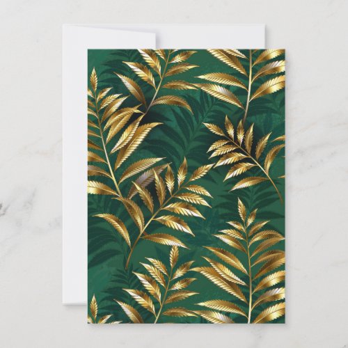 Seamless pattern with golden ferns