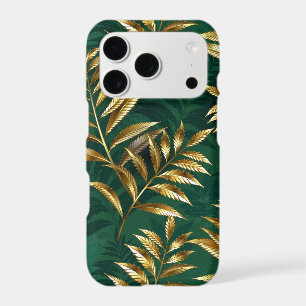 Seamless pattern with golden ferns iPhone 17 pro case